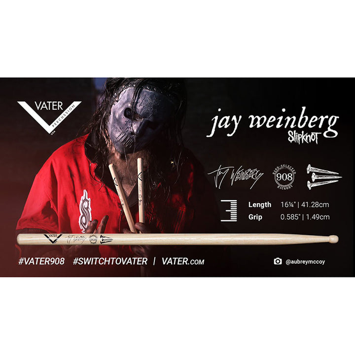 VaterVHJW908- Vater Jay Weinberg 908 Signature Drumsticks