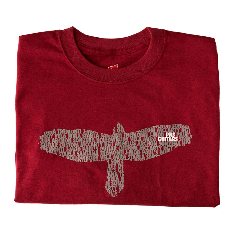 PRS Shirt “Bird As A Word” Short Sleeve Tee (Oxblood Red)