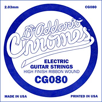 D'Addario CG080 - SINGLE CHROMES FLAT WND 080