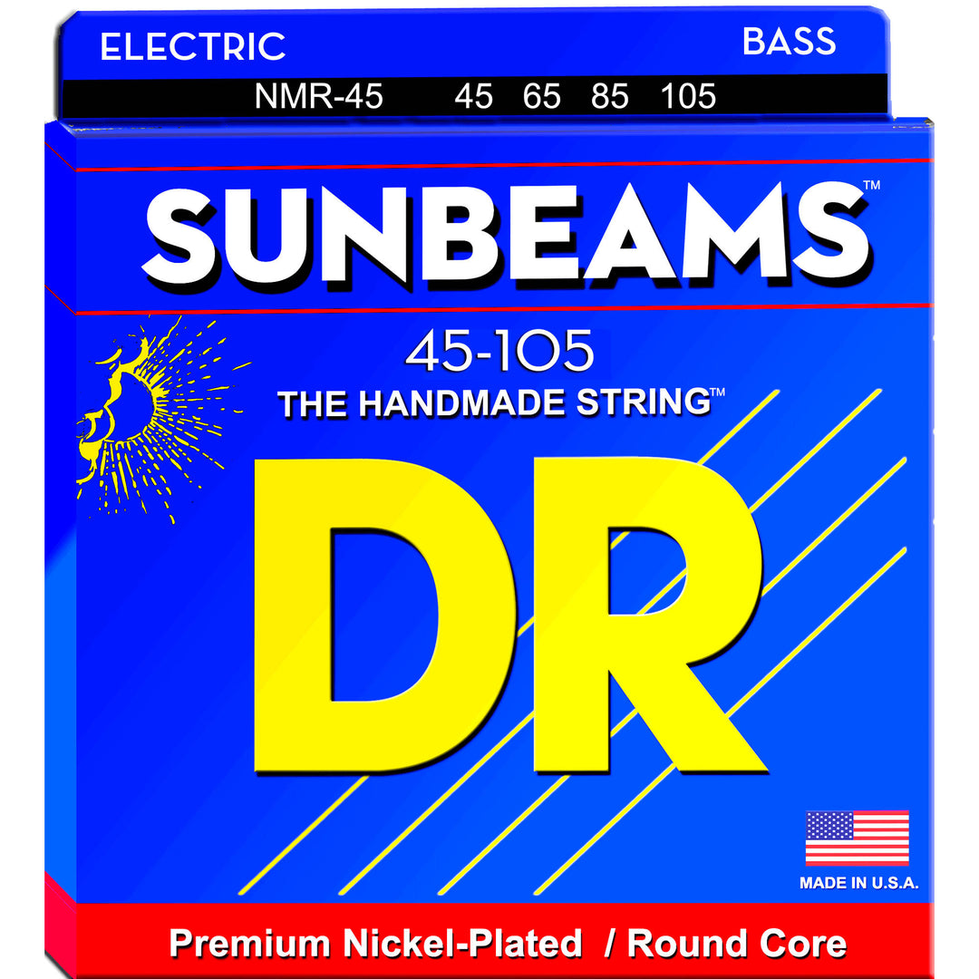DR Strings NMR5-45 (Medium 5's) - SUNBEAM  - Nickel Plated Bass: 45, 65, 85, 105, 125