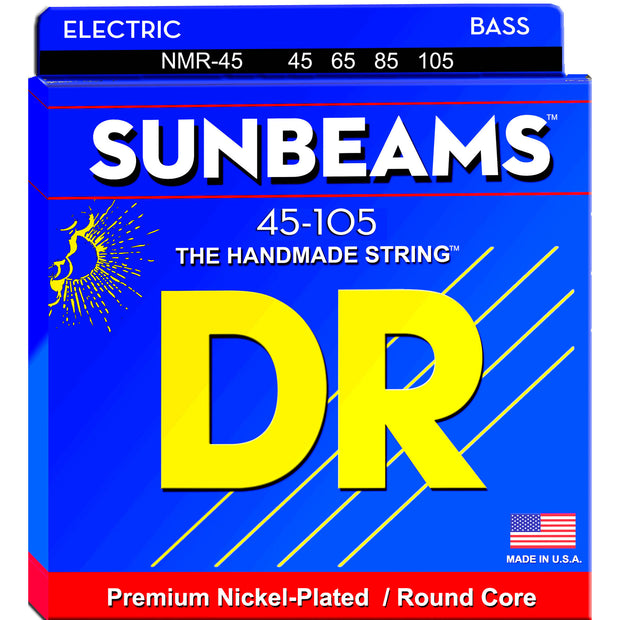 DR Strings NMR5-45 (Medium 5's) - SUNBEAM  - Nickel Plated Bass: 45, 65, 85, 105, 125