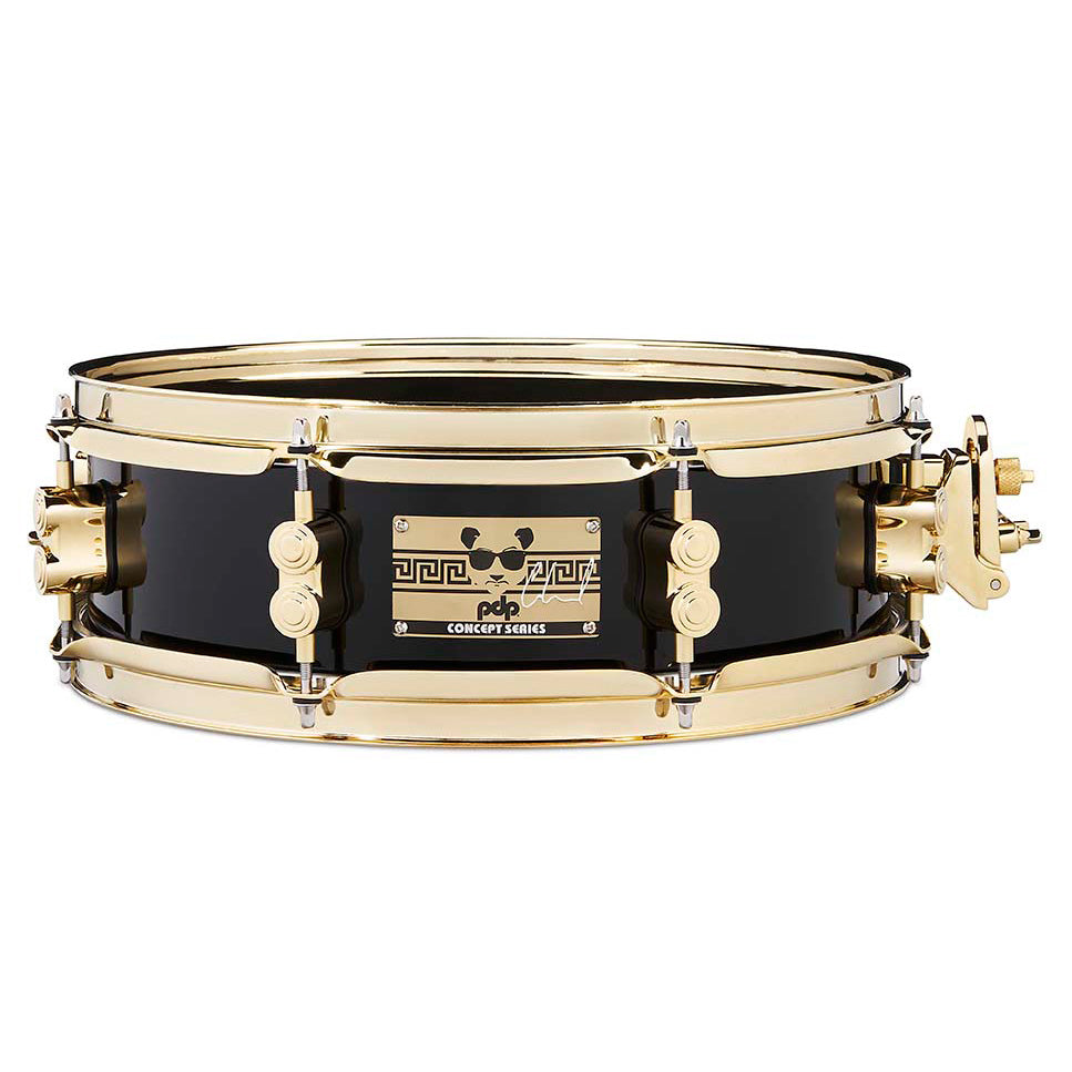 PDP Eric Hernandez European 6-Ply Maple Signature Edition 4x13 Snare Drum - Piano Black Lacquer w/ Gold Hardware