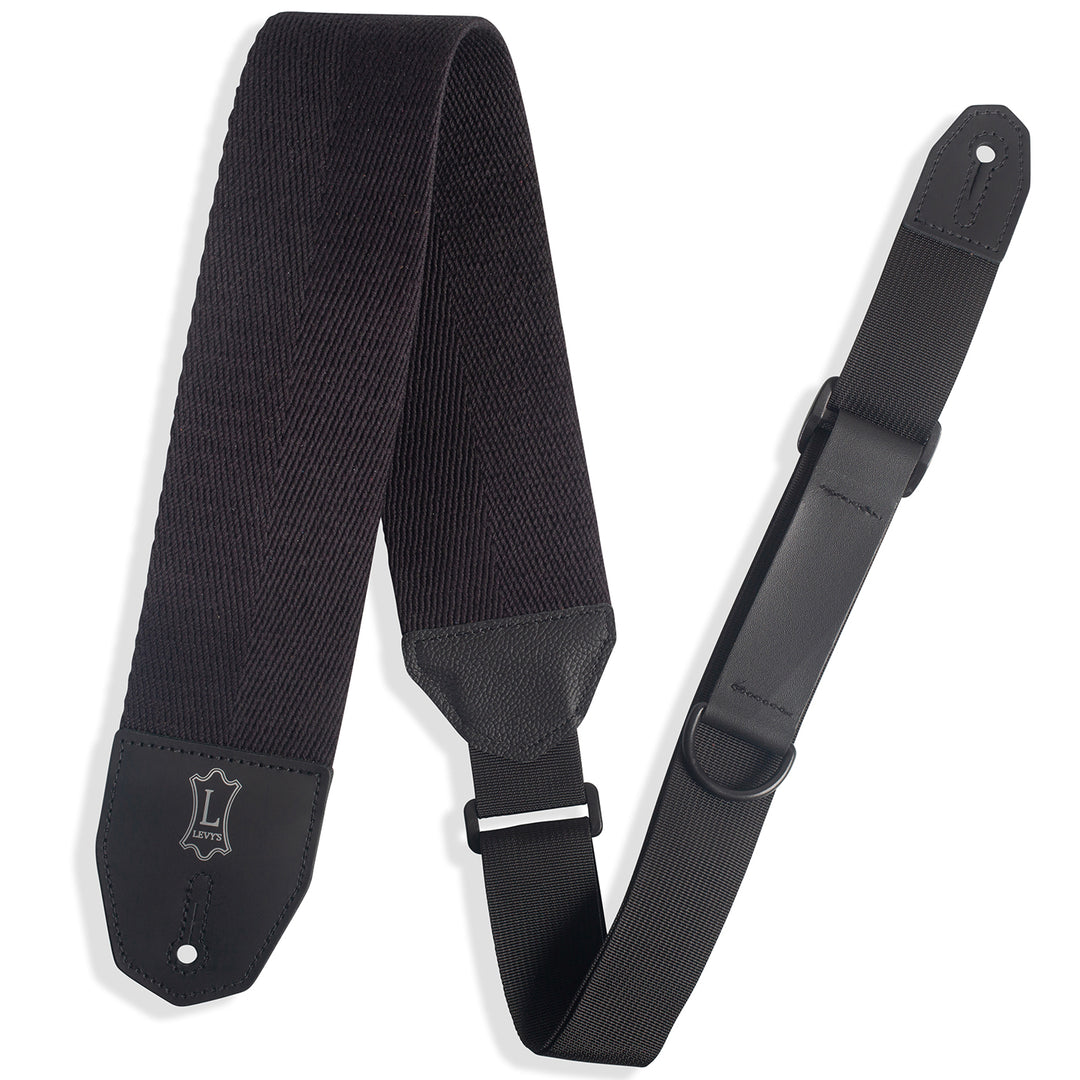 Levy’s MRHC4-BLK Right Height Wide Cotton Guitar Strap - Black