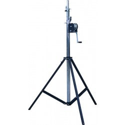 Quiklok SLS15 Heavy-duty steel crank-up lighting/truss stand (4mt - 13ft), Black/Chrome