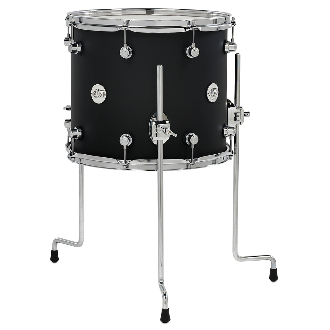 DW Design Series Floor Tom 12x14 Matte Lacquer - Black Satin