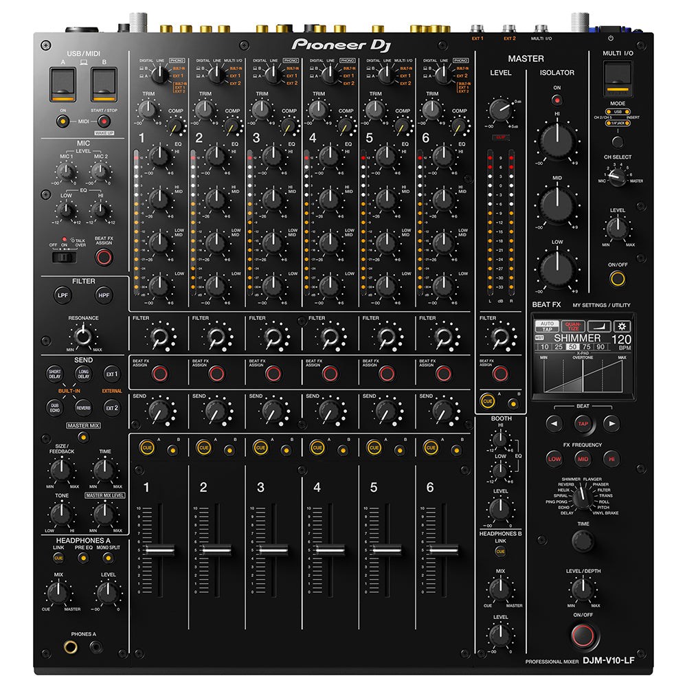 Pioneer DJ DJM-V10-LF 6-Channel Professional DJ Mixer w/ Long Faders