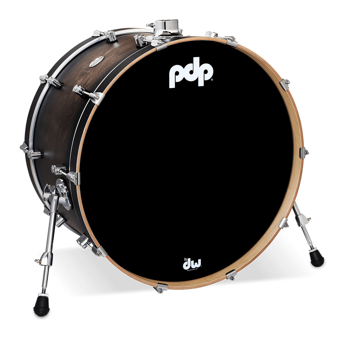 PDP Concept Maple Lacquer 14x24 Bass Drum w/ BDM Bracket (No Tom Holder) - Satin Charcoal Burst
