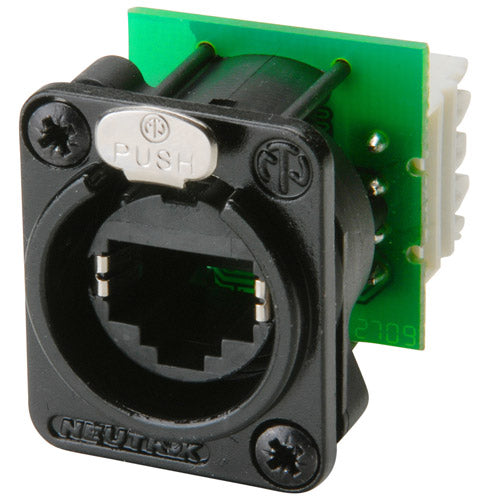 Neutrik NE8FDV-Y110-B - Black PCB EtherCon Jack -Vertical with IDC Punch-Down