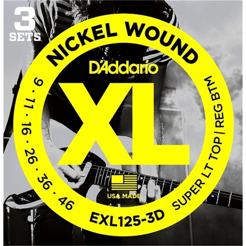 D'Addario EXL125-3D - 3-PACK ELEC GTR XL SUPLITE/REG