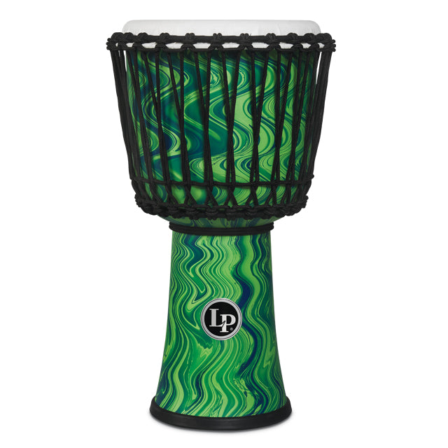 LP LP2010 World 10” Rope Tuned Circle Djembe w/ Perfect Pitch Head - Green Marble