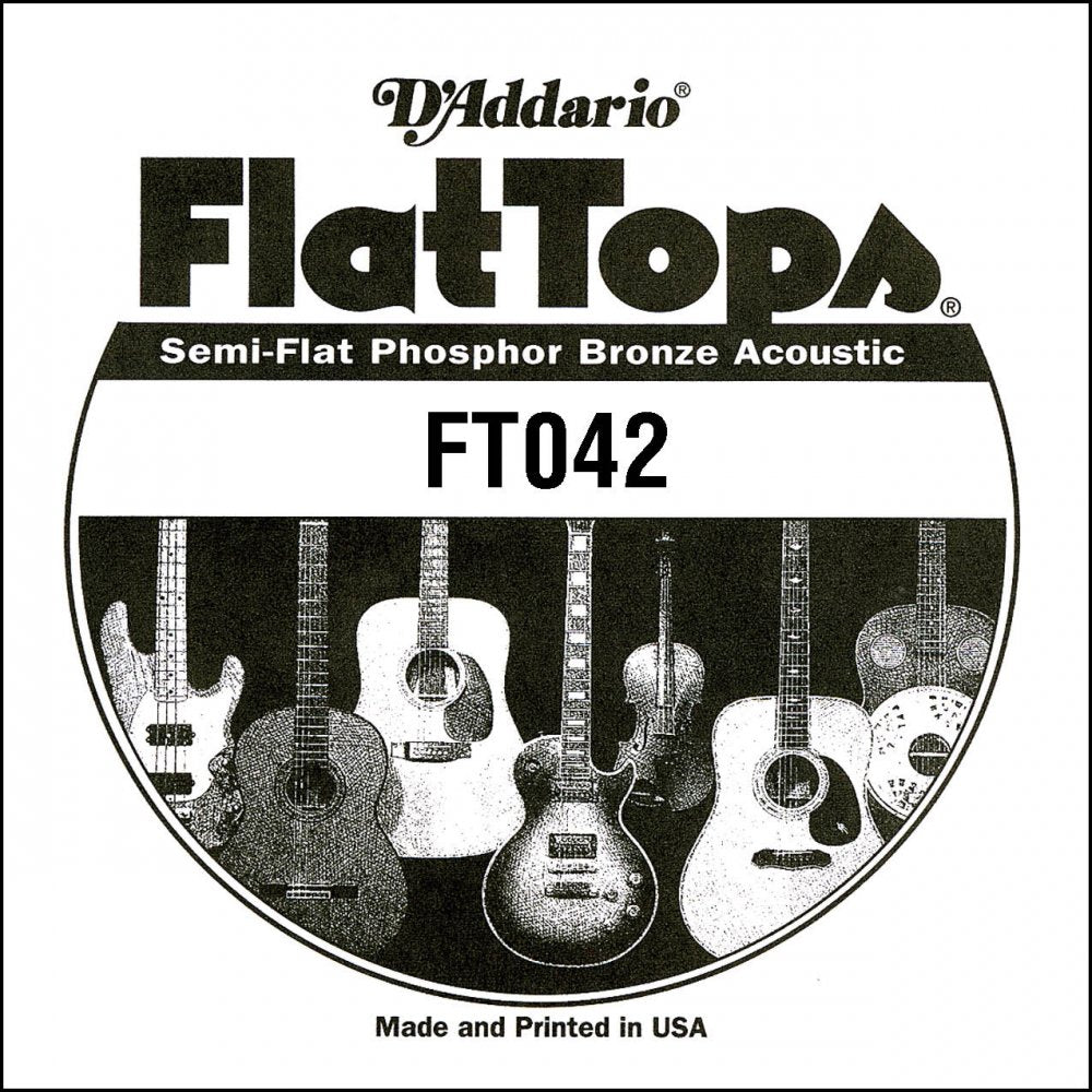 D'Addario FT042 - SINGLE FLAT TOP PHOS BRZ 042