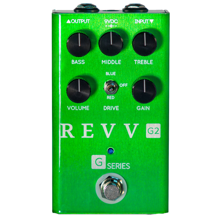 Revv G2 PEDAL Preamp Overdrive Guitar Pedal w/ 3-Band EQ & 3-Voice - Green