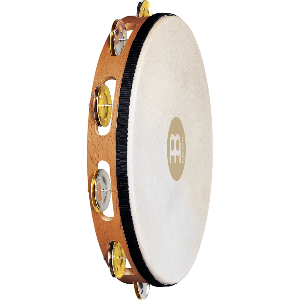Meinl Percussion TAH1M-SNT- Meinl Recording Combo Wood Tambourine Dual Alloy Jingles