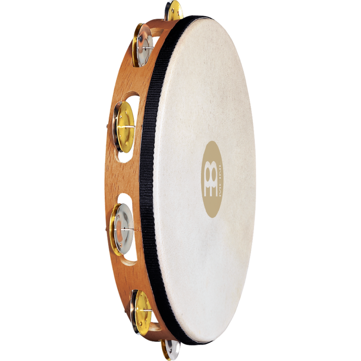 Meinl Percussion TAH1M-SNT- Meinl Recording Combo Wood Tambourine Dual Alloy Jingles