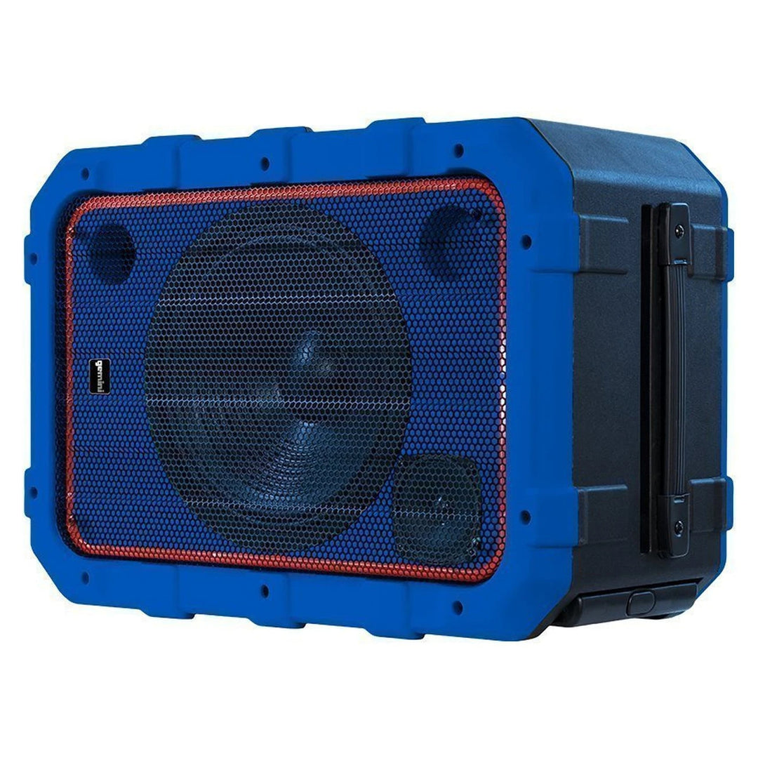 Gemini MPA-2400 Weather-Resistant Battery-Powered Trolley Speaker w/ Bluetooth and LED Light - Blue