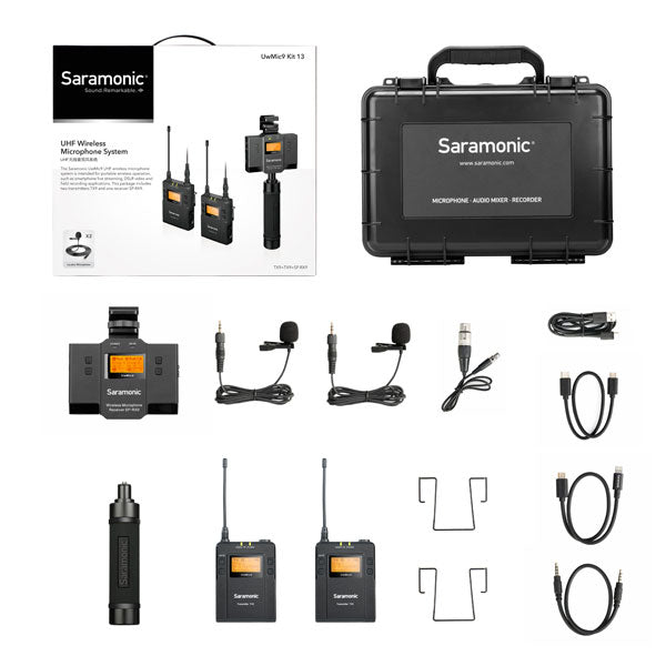 Saramonic UwMic9 Kit13 - UHF Wireless Audio Mixer Microphone System