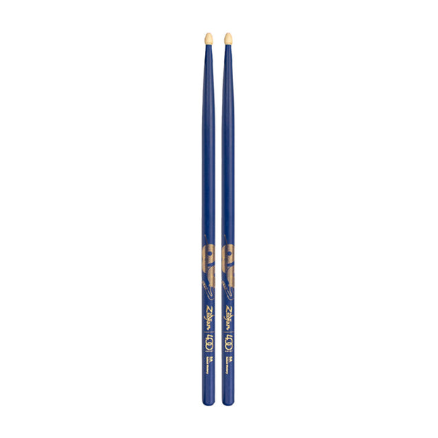 Zildjian Z5BACBU-400 Jazz Drumsticks, Painted Blue Wood Acorn Tip with 20s Jazz Design - 5B
