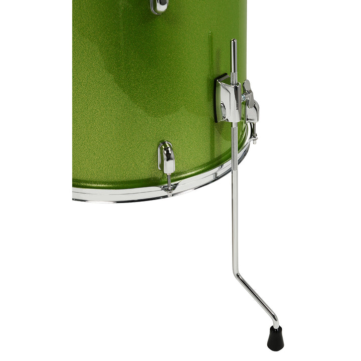 PDP Center Stage 5-Piece Complete Drum Kit w/ Hardware, Cymbals & Throne (7x10, 8x12, 12x14F, 14x20, 5x14 Snare) - Electric Green Sparkle