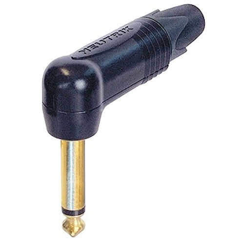 Neutrik NP2RX-B - Black Mono Phone Plug -Right angle w/Gold Contacts