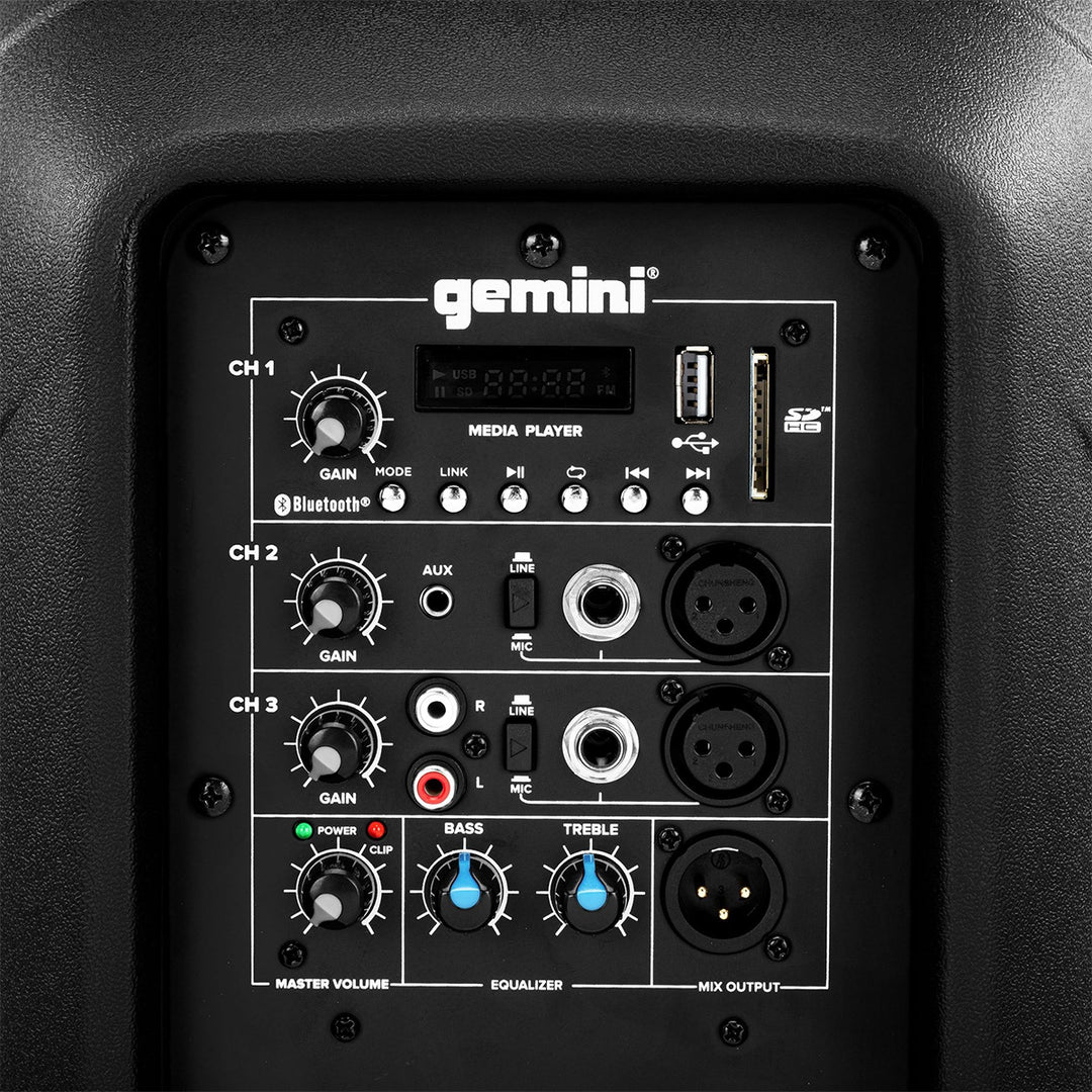 Gemini AS-21 Active 10” Powered Speaker w/ Bluetooth