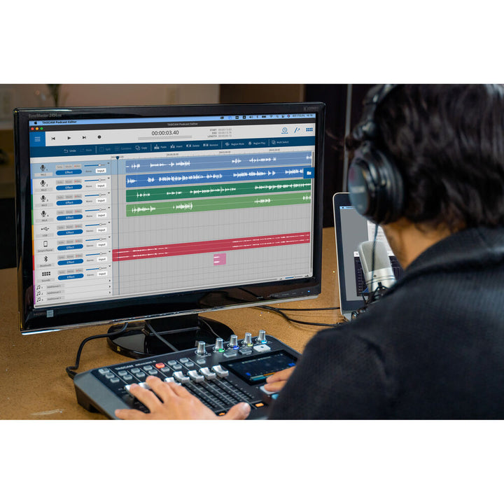Tascam Mixcast 4 Podcast Mixer, Recorder, and USB Audio Interface