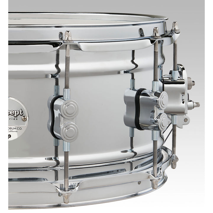 PDP Concept Metal 6.5x14 Snare Drum Dual-Beaded 1mm Rolled Chrome Over Steel w/ Chrome Hardware