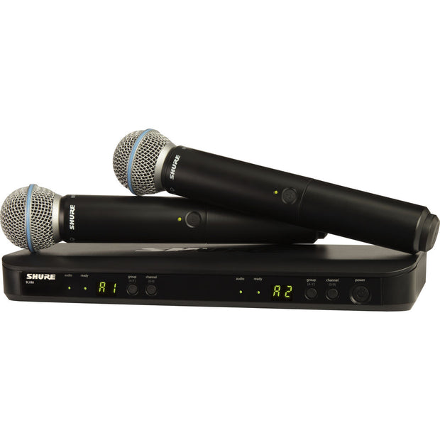 Shure BLX288 Dual-Channel Handheld Vocal Wireless Microphone System Beta 58A H10: 542 - 572 MHz