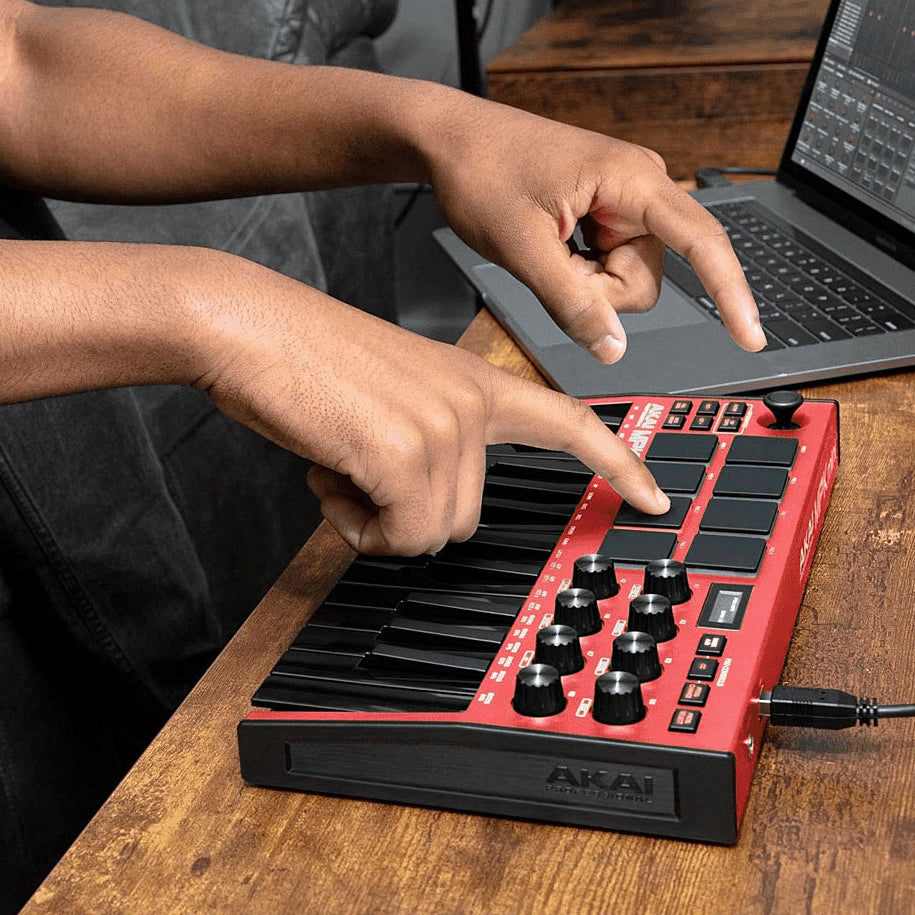 Akai MPK Mini Mk3 Portable USB MIDI Keyboard Controller - Red