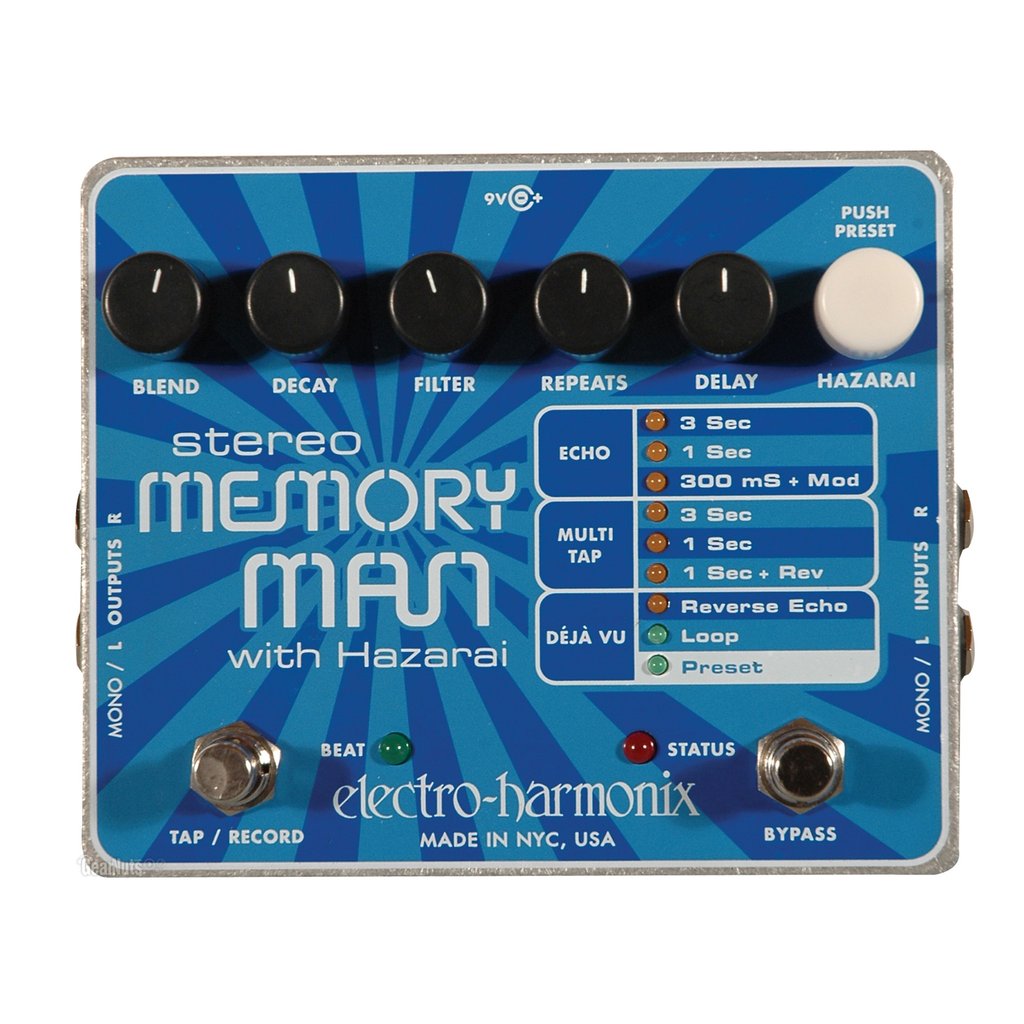 Electro-Harmonix STEREO MEMORY MAN WITH HAZARAI Digital Delay and Looper Pedal