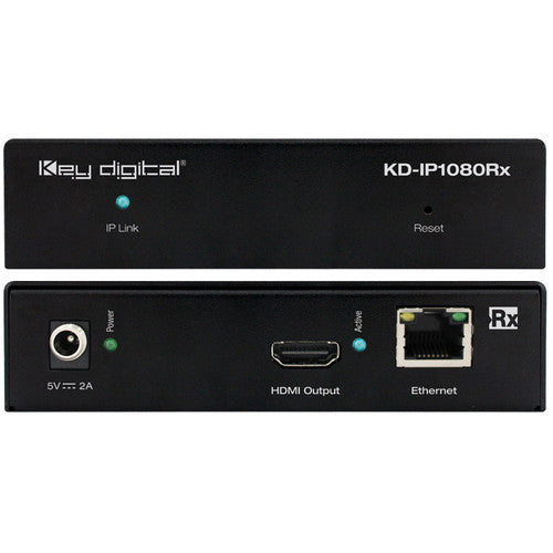 Key Digital KD-IP1080RX HDMI Over IP Full HD Receiver with PoE & Redundant Power