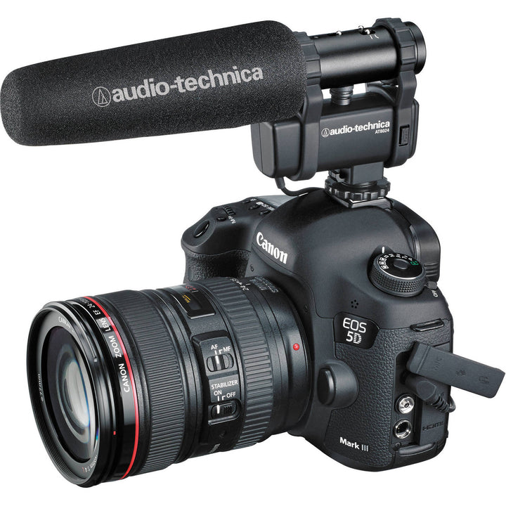 Audio-Technica AT8024 Selectable Mono or Mid-Side Stereo Microphone w/ Camera Shoe Mount