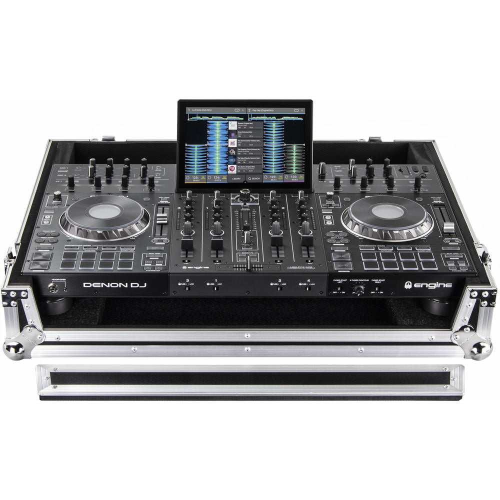 Odyssey FRPRIME4 Flight Ready Series Hard Case for Denon Prime 4 DJ Controller - Silver and Black