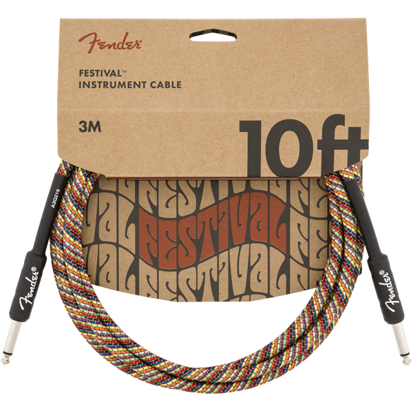 Fender Festival Instrument Cable, Rainbow - 10ft