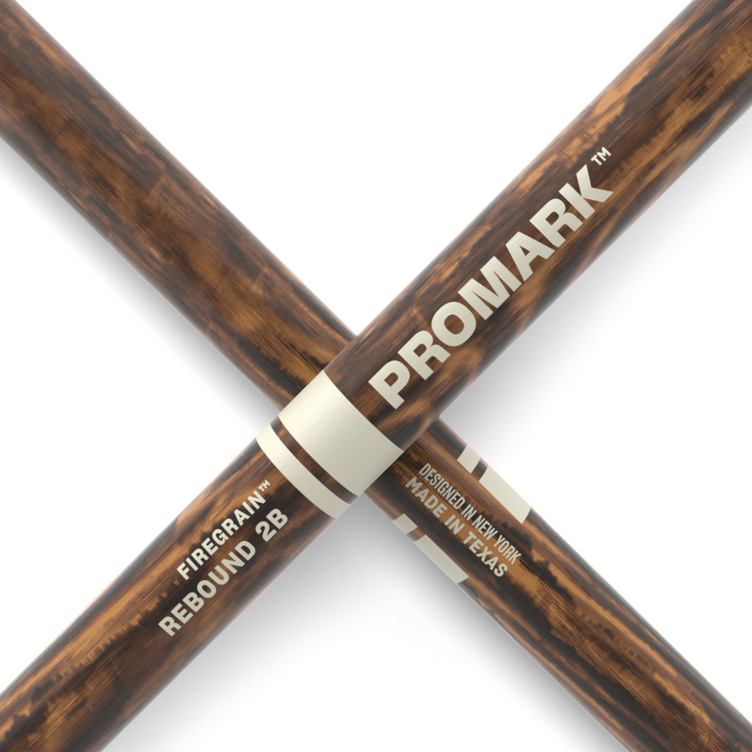 Promark R2BFG-Promark Rebound 2B FireGrain Hickory Drumsticks, Acorn Wood Tip