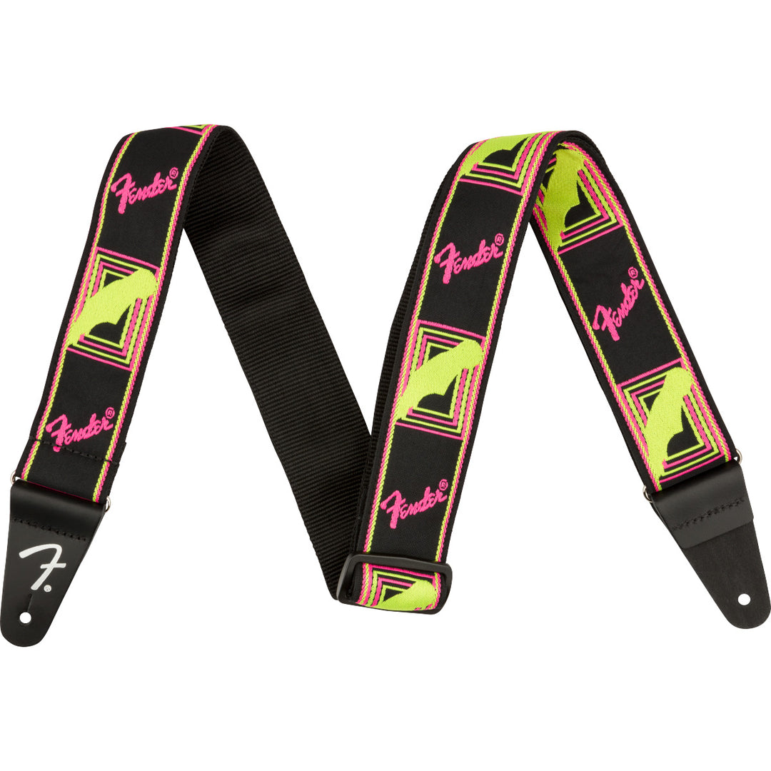 Fender Neon Monogrammed Guitar Strap - Yellow/Pink