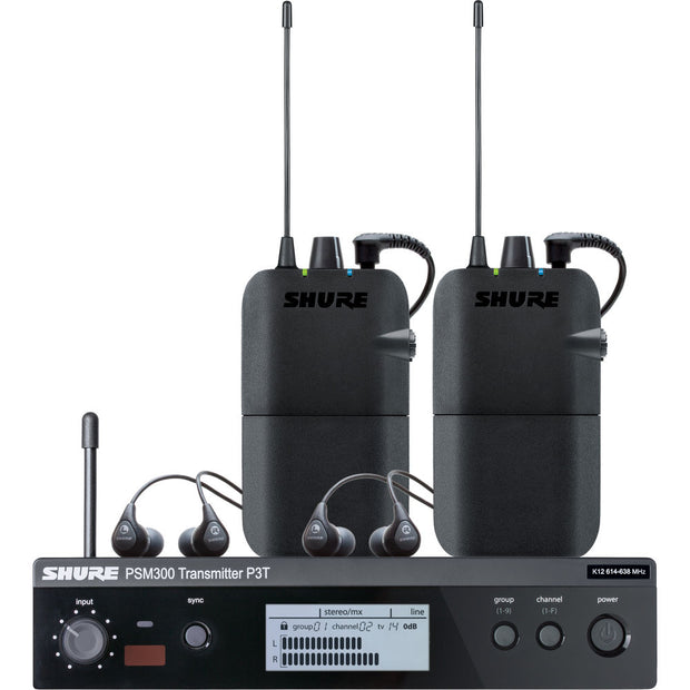 Shure P3TR112 PSM 300 Wireless In-Ear Monitoring Set w/ SE112 Earphones J13: 566 - 590 MHz