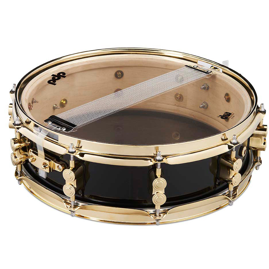 PDP Eric Hernandez European 6-Ply Maple Signature Edition 4x13 Snare Drum - Piano Black Lacquer w/ Gold Hardware
