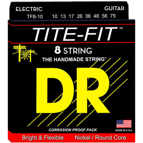 DR Strings TF8-10 (8 String Medium) - Tite-Fit Nickel Plated Electric: 10, 13, 17, 26, 36, 46, 56, 75