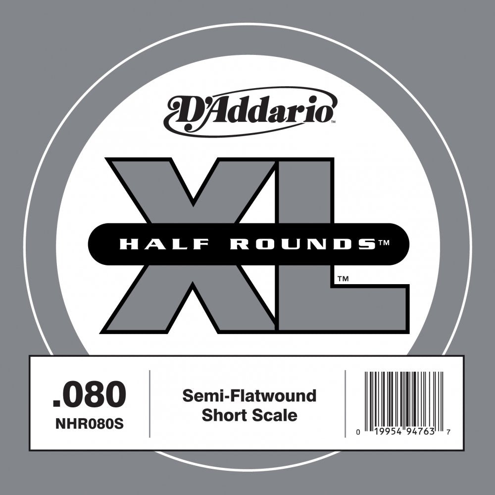 D'Addario NHR080S - SINGLE BASS HALF RND 080 SHORT