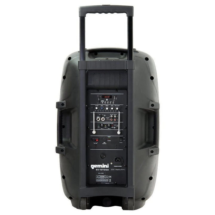 Gemini ES-15TOGO Mobile 15” PA System w/ Bluetooth & Wireless Microphones