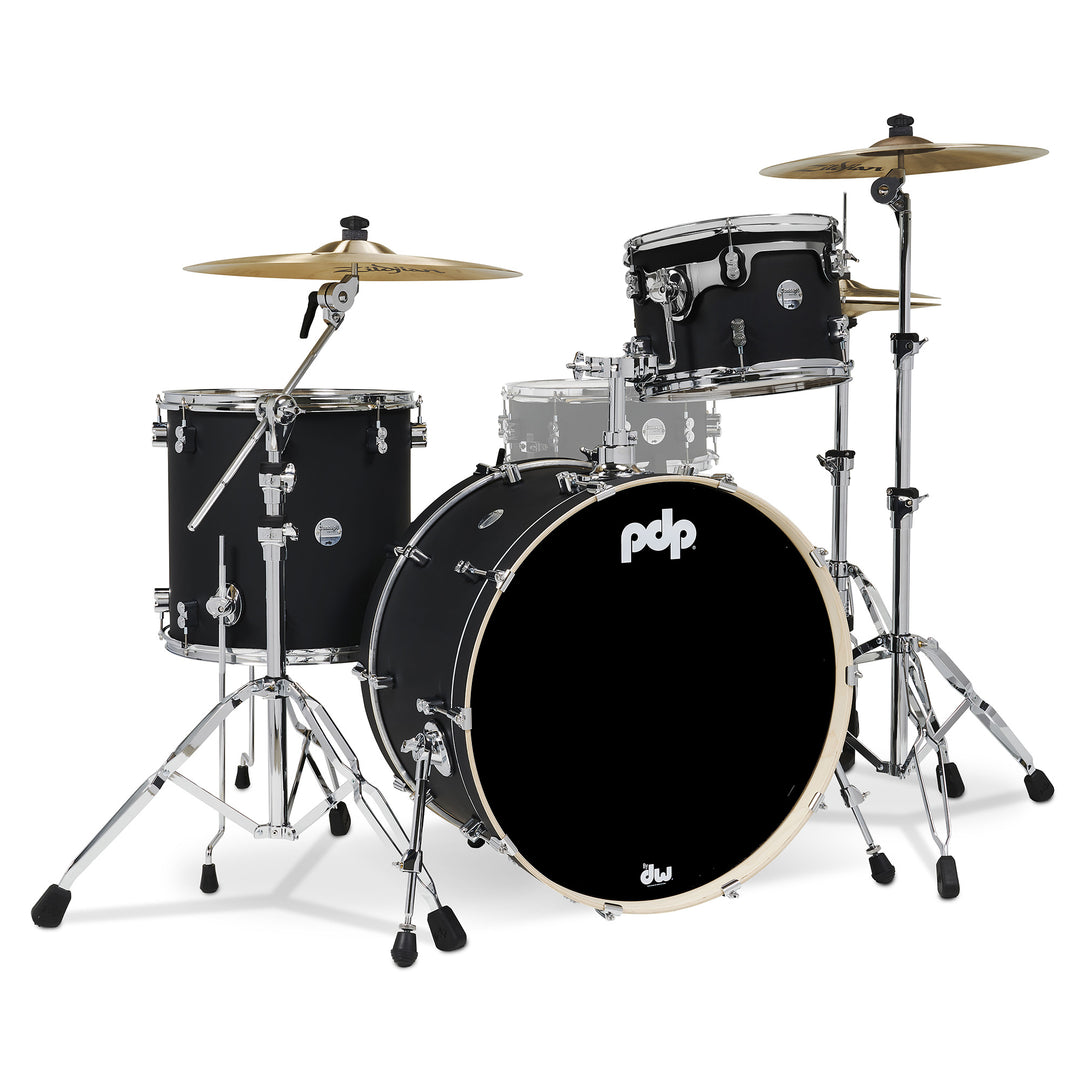 PDP Concept Maple Finish Ply CM Rock Kit Shell Pack w/ Chrome Hardware (14x24, 9x13, 16x16FT) - Satin Black