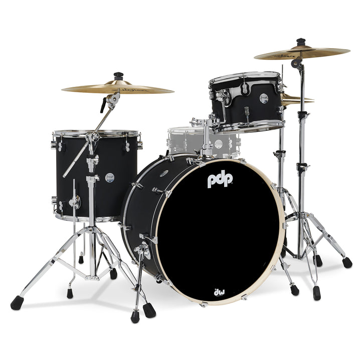 PDP Concept Maple Finish Ply CM Rock Kit Shell Pack w/ Chrome Hardware (14x24, 9x13, 16x16FT) - Satin Black
