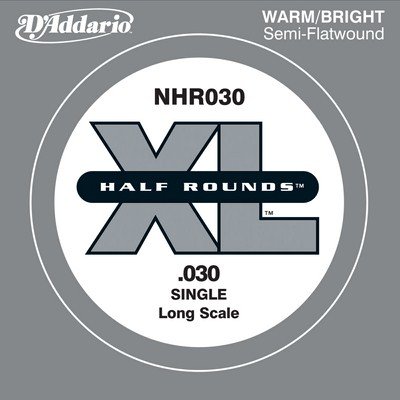D'Addario NHR030 - SINGLE BASS HALF RND 030 LONG