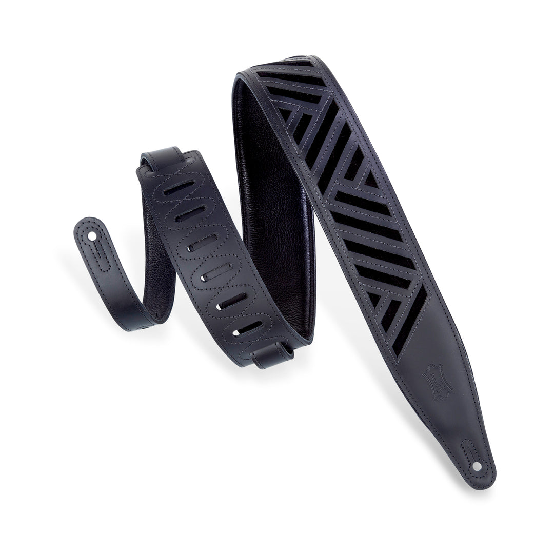 Levy's MC317DCO-BLK_BLK Chrome Tan Leather Guitar Straps