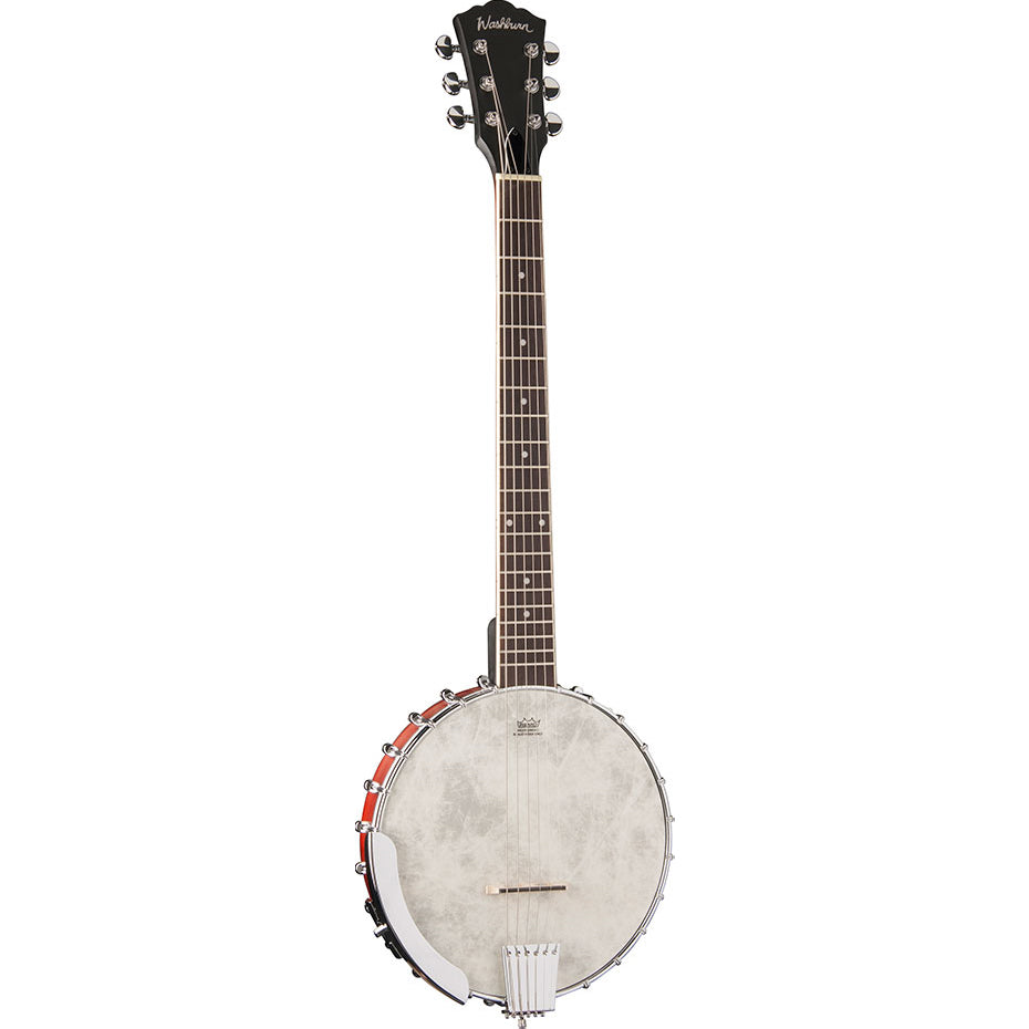 Washburn B6-A Banjo 6 String,Remo Top, Mahogany Body