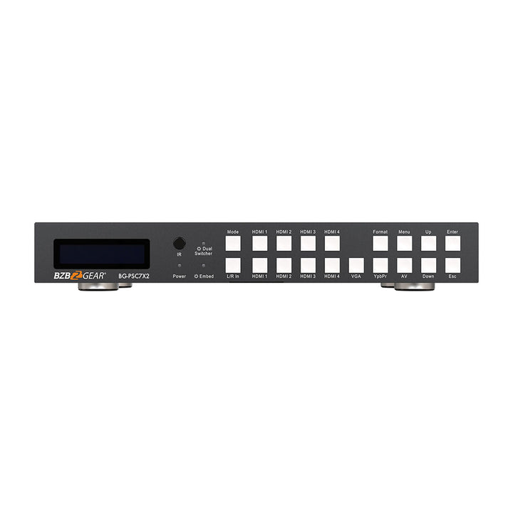 BZBGEAR - 7x2 4K Presentation Switcher Scaler w/HDMI/VGA/Component/Composite Video & Audio