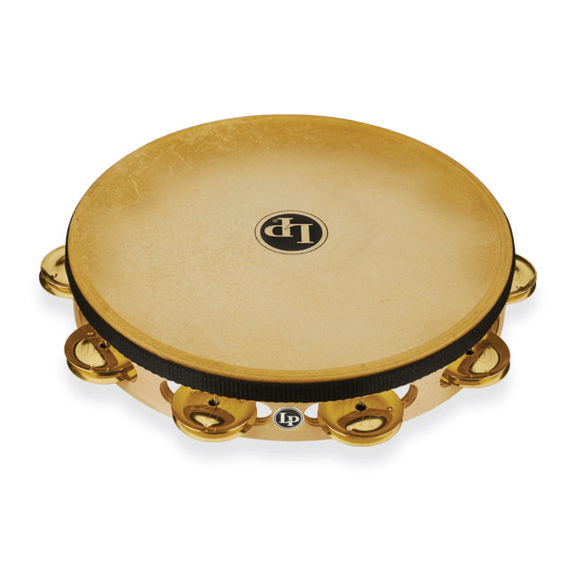 LP LP383-BR - Pro 10” Tambourine - Single Row - Brass w/ Head
