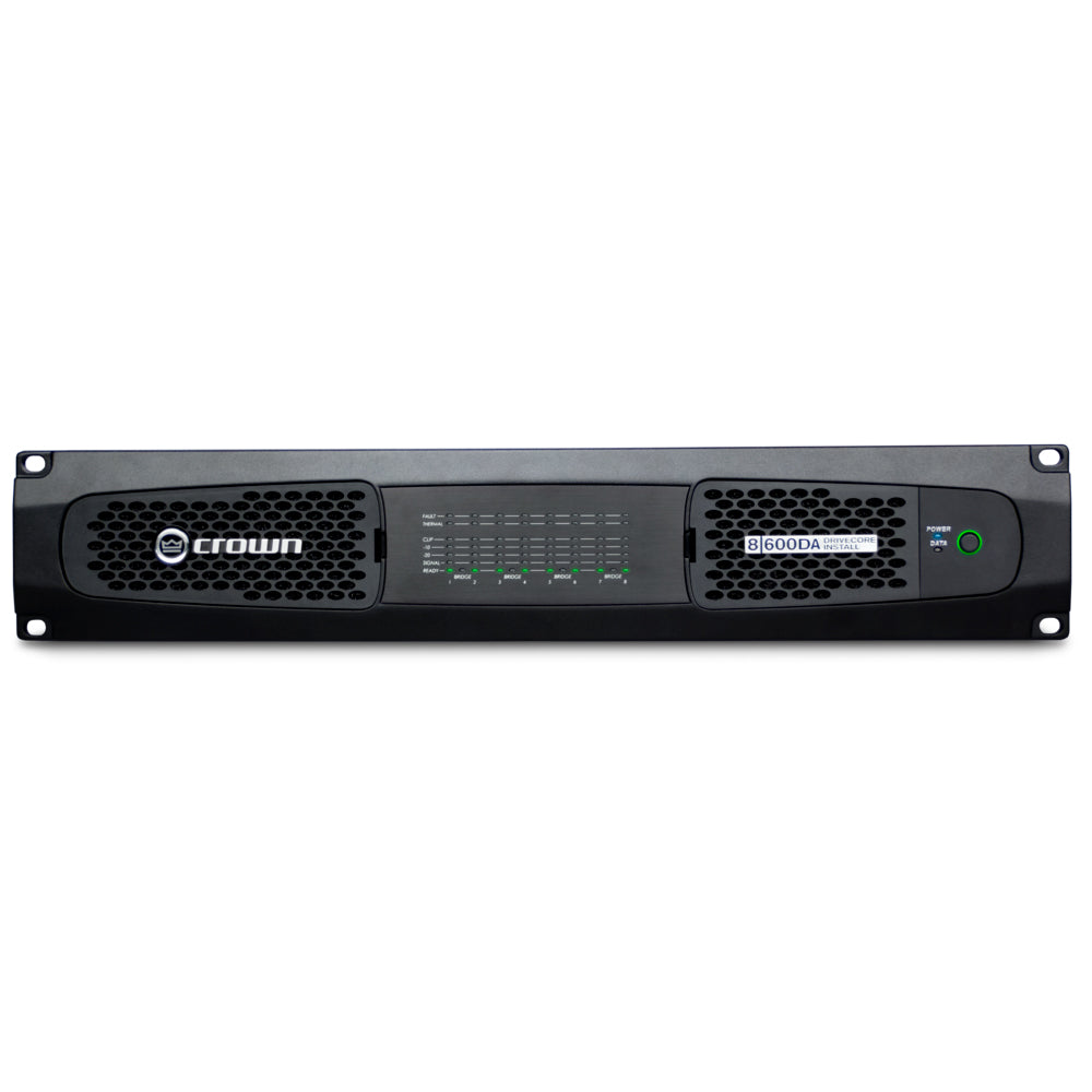 Crown DCi 8|600DA Eight-channel, 600W @ 2/4/8 ohms Power Amplifier with DANTE, 70V/100V
