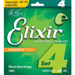 Elixir 14002 Bass Guitar 4 Strings NanoWeb Coated Super Light