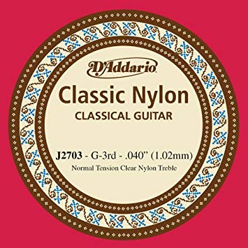 D'Addario J2703 - SNGL STUD NYL 040/J27 3RD NORM